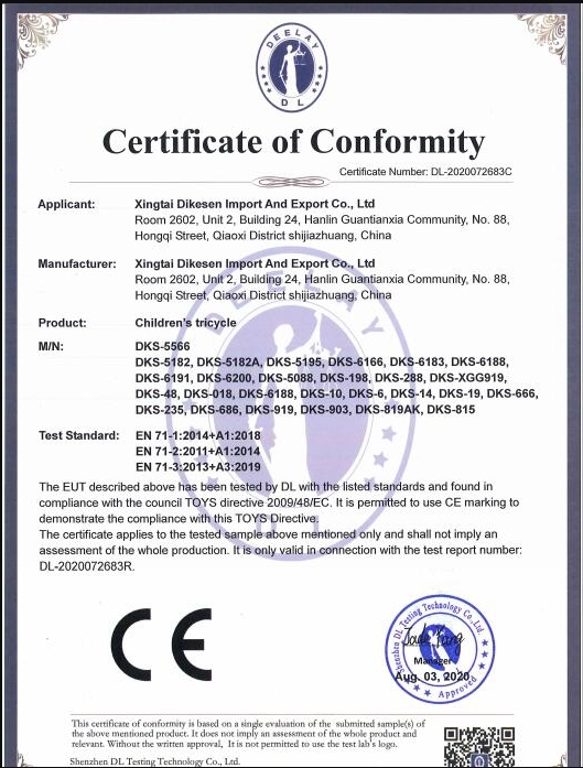 Certificate of Conformity